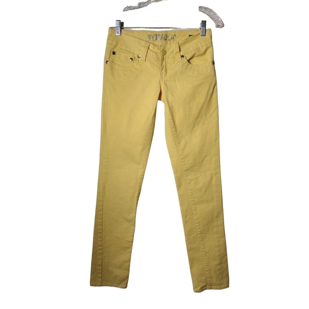 Hydraulic Jeans Womens 3 Extreme Slim Nikki Yellow Stretch